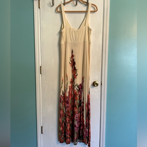 NWT Fever Sleeveless Cream & Floral Knit Maxi Dress, Women’s XL - Picture 2 of 6